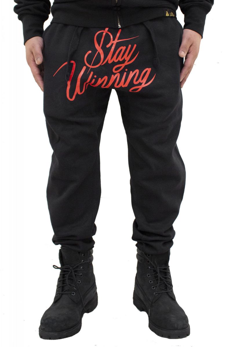 STAY WINNING Script Black/Red Joggers SW-0227 - Karmaloop