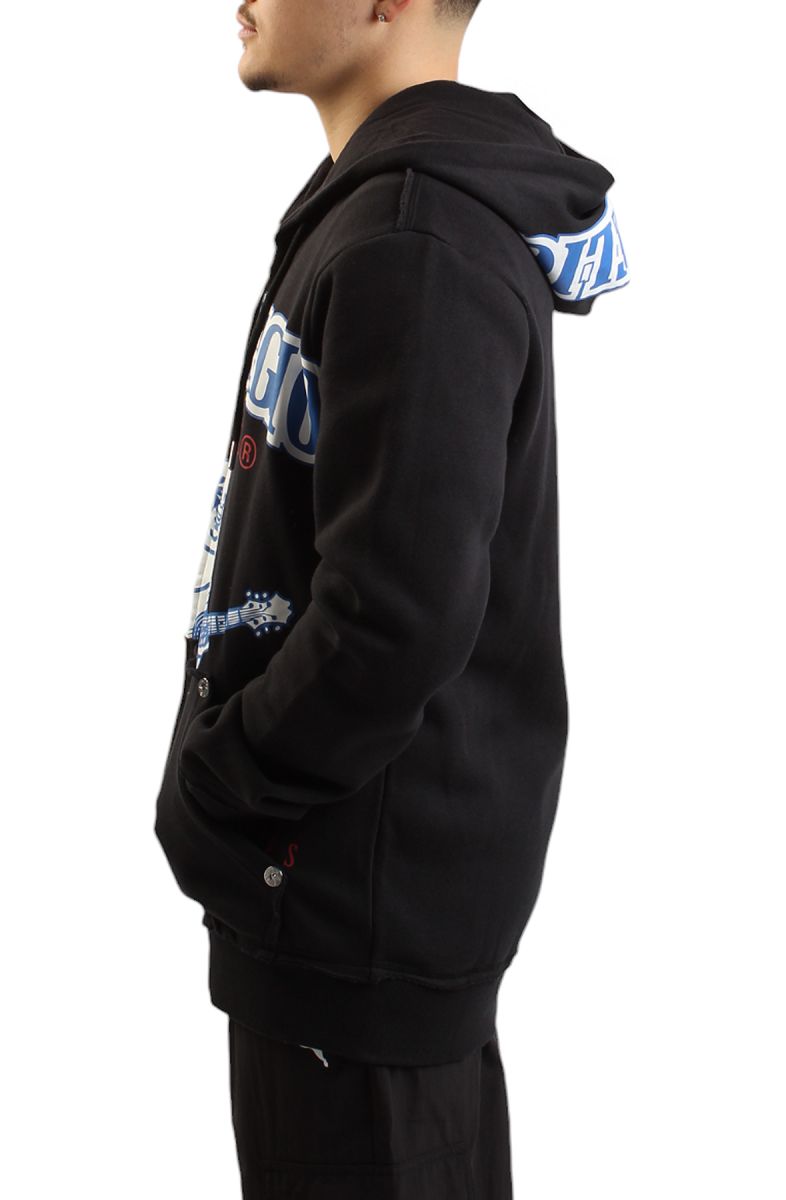 TRUE RELIGION Exaggerated Icon Raw Trim Zip Hoodie 108546-1001