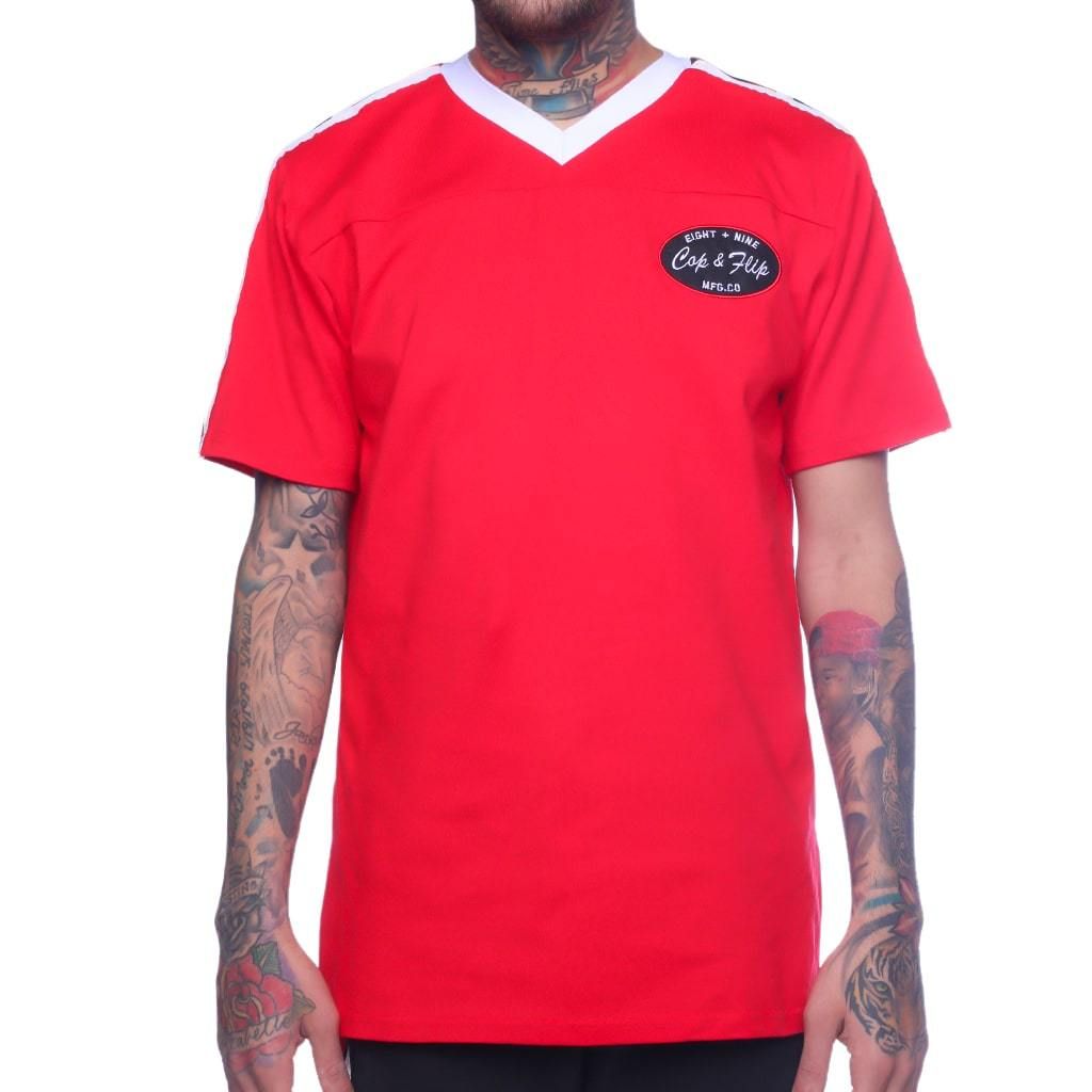 8&9 CLOTHING Drip Vintage Stripe Jersey Red SJDRIPRED Karmaloop