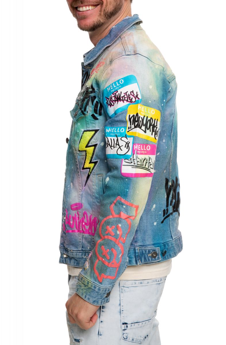 SMOKE RISE Paint Graphic Denim Jacket JJ20239HTHBL Karmaloop