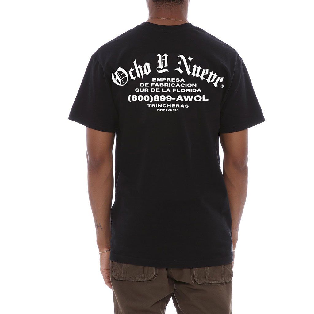 8&9 CLOTHING Ocho Y Nueve T Shirt Black SSOYNBLK - Karmaloop