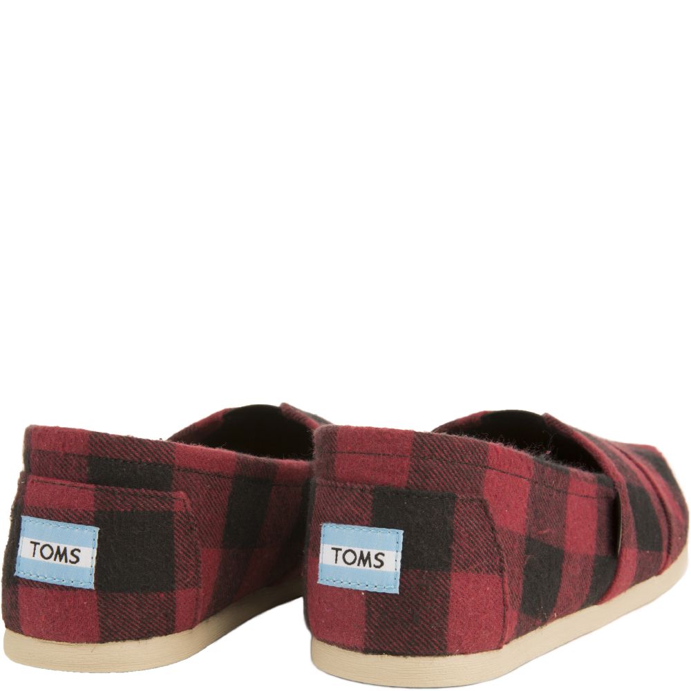 red and black plaid flats