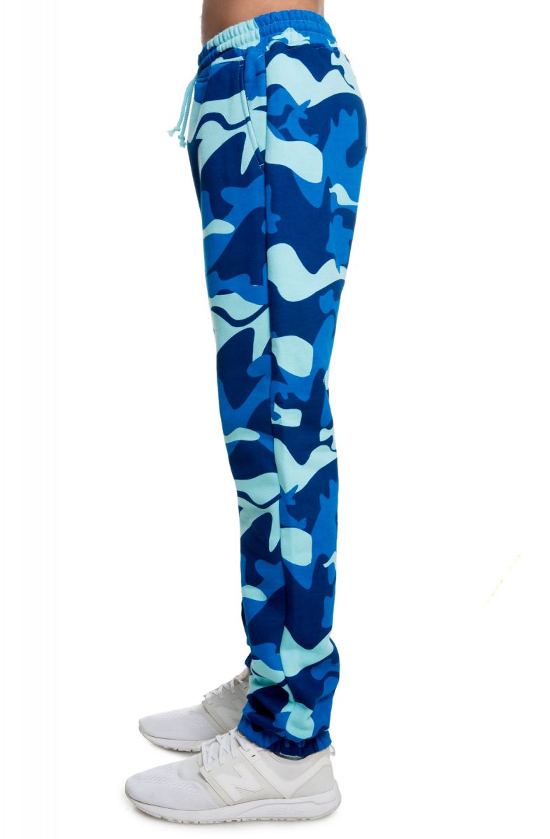 Unisex Split Half Blue Pink Camouflage Joggers