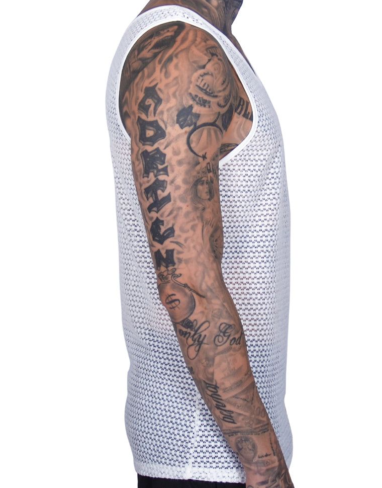 THE HIDEOUT CLOTHING Lavender Mesh Ganzie String Vest HDTCLTHNG-571184 ...