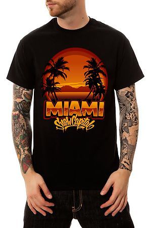 CULTURE The Miami Airbrush T-Shirt in Black 182_STWOD_MIAMI_FC_A1301 ...