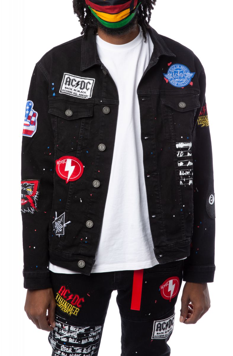 REASON ACDC Ready Denim Jacket SU-106BLK - Karmaloop