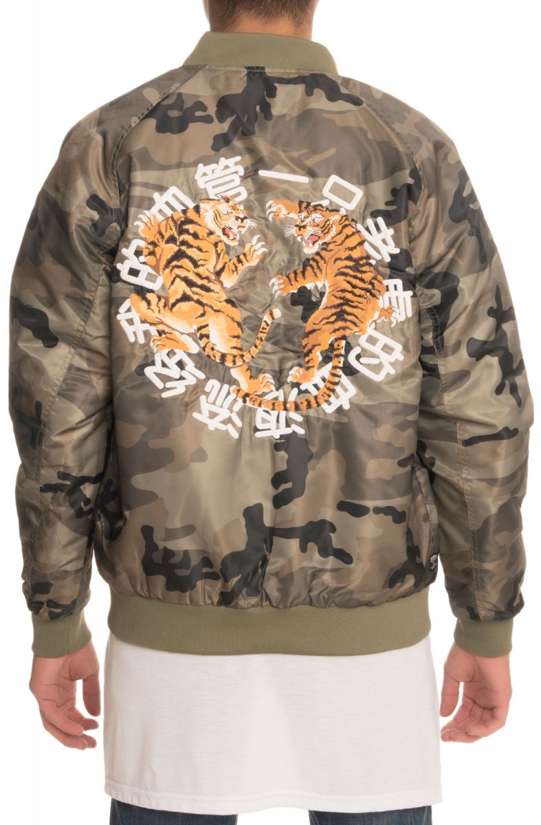 10 Deep Jacket Tiger Claw Satin Faded Woodland Camo