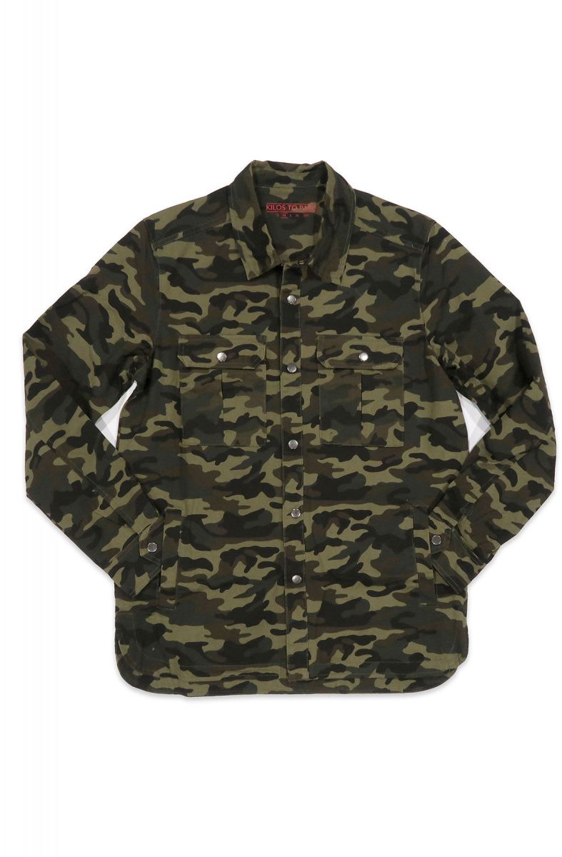 red camo jean jacket