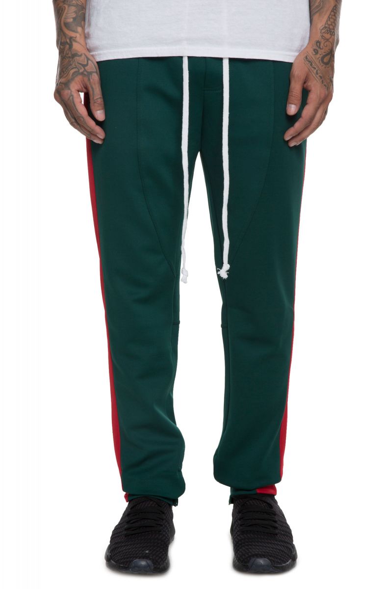 LIFTED ANCHORS The Jenner Track Pants in Dark Green and Red LAONLINE5 ...
