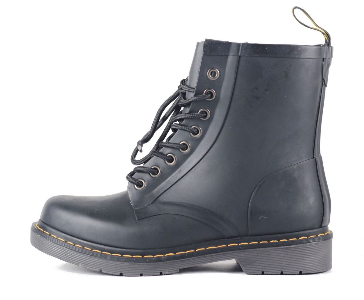 DR. MARTENS for Women: Drench Matte Black Vulcanized Rubber Boot ...