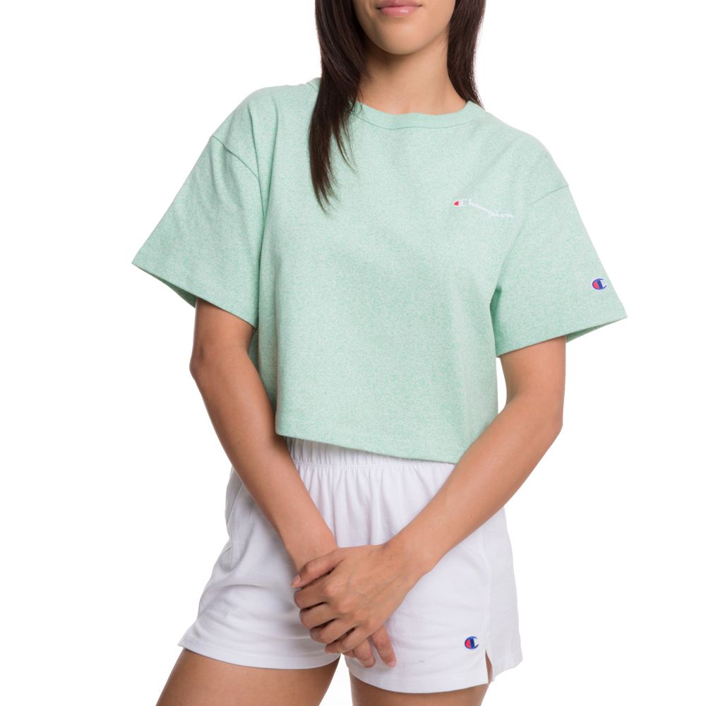 champion script logo cropped tee