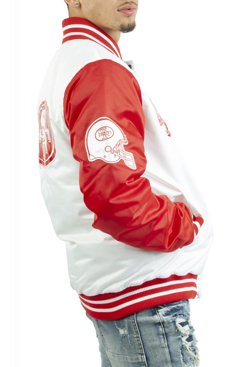 San Francisco 49ers Kick Off Twill Jacket - Scarlet/Black