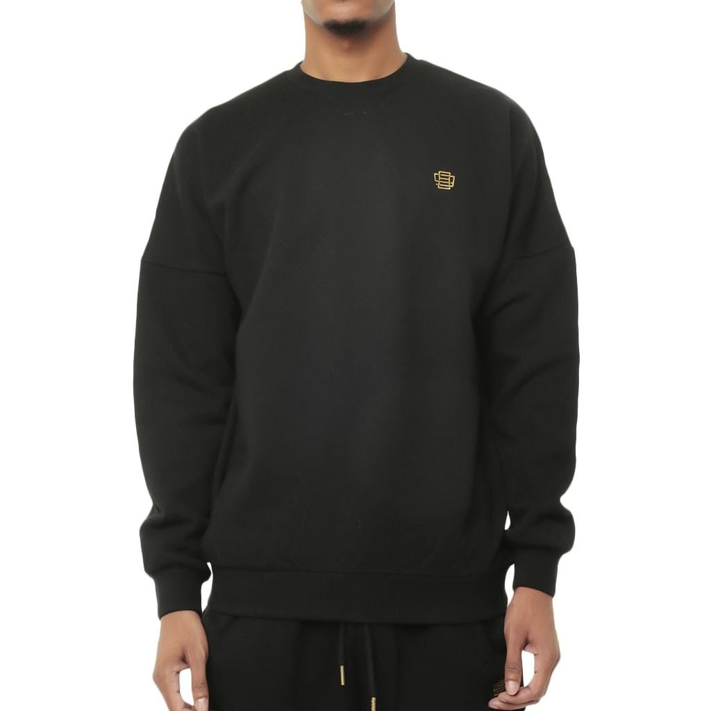 8 9 CLOTHING COD Luxed Up Quilted Fleece Crewneck Drop Shoulder