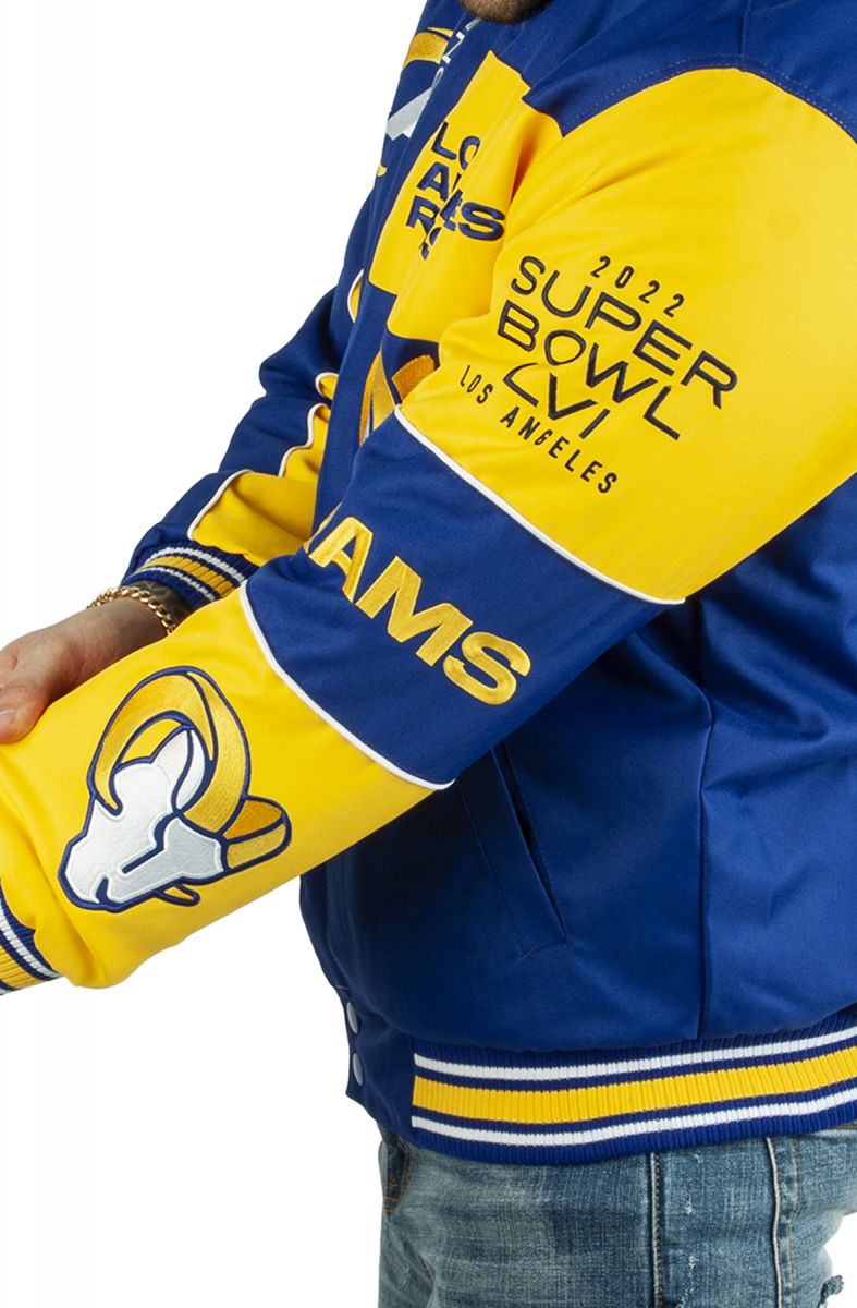 JH DESIGN LA Rams Championship Racing Jacket RMSP03SBI2-ROY-YEL