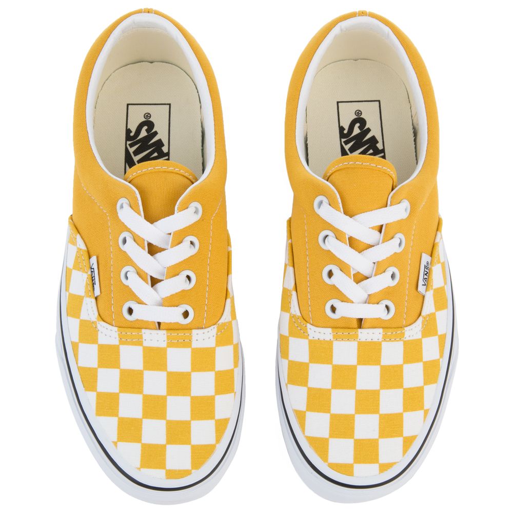 vans era checkerboard yolk yellow