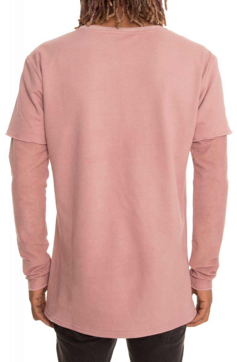 HIGH CALIBER The Double Layer LS French Terry Shirt in Plum HCFTDBL