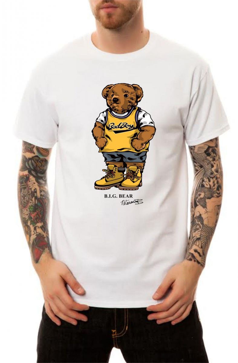 CULTURE The Biggie Bear T-Shirt in White CU-036_STWOD_BIGBR_YK_A1301 ...