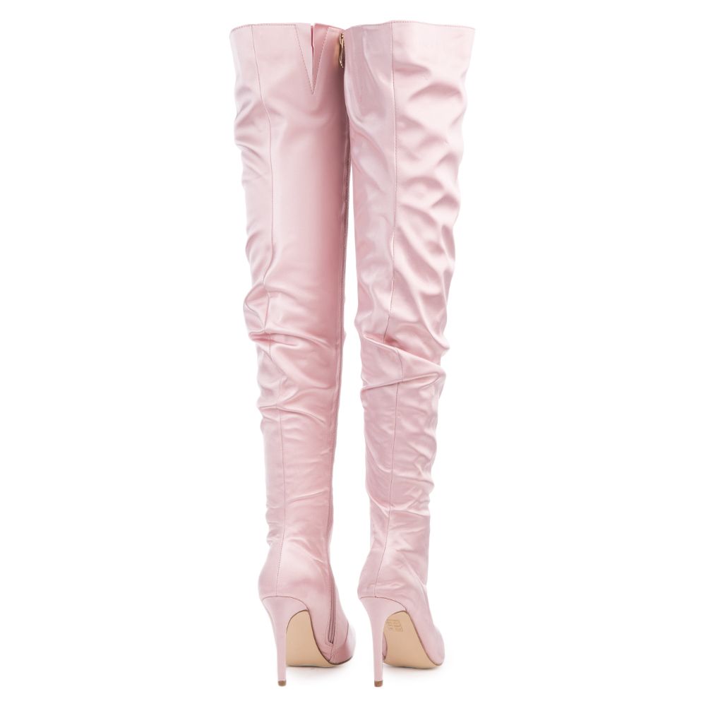 Cape Robbin Deky Round Toe Thigh High Sock Boots Pink / 8