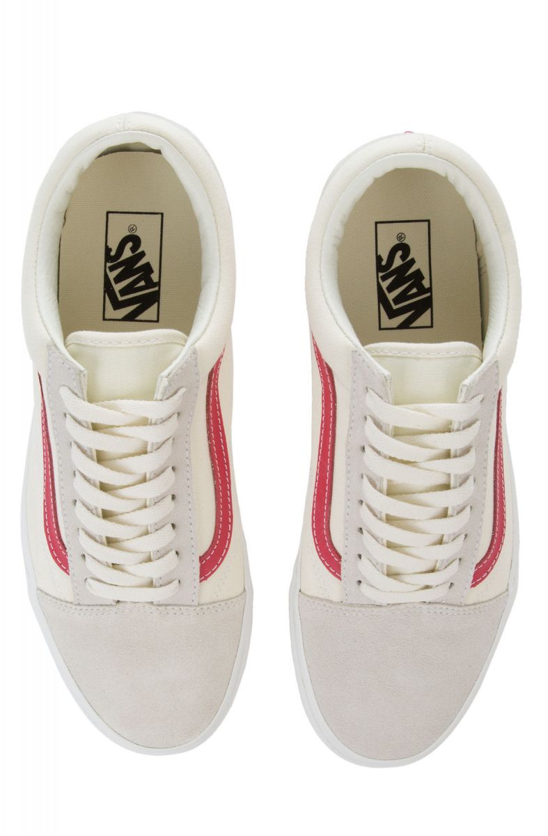 vans old skool vintage white rococco red