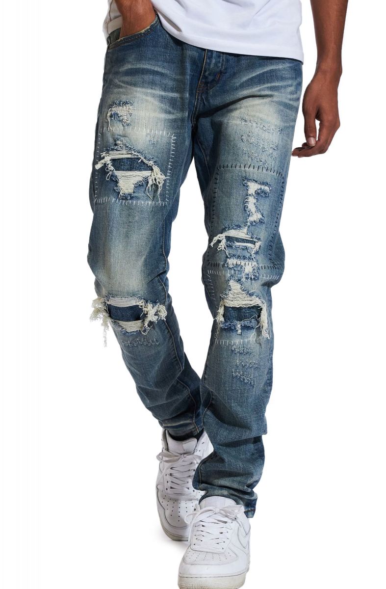CRYSP Site Ripped Slashed Jeans CRYSPHOL21-14 - Karmaloop