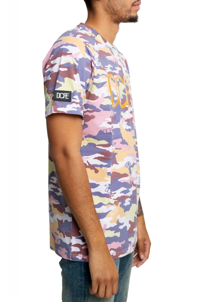 DOPE Camo Flock & Foil Tee DPM-SP20-01PURP - Karmaloop