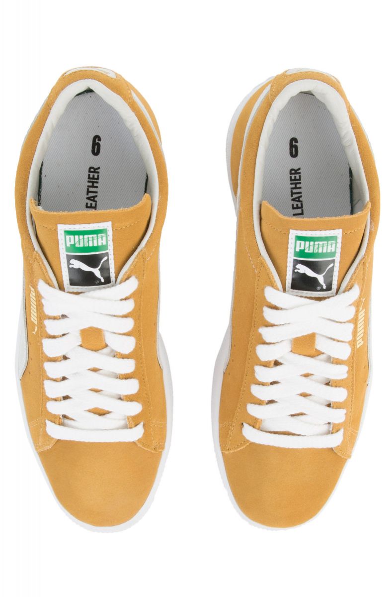 PUMA The Suede 90681 in Honey Mustard and Puma White 36594203-WHT ...