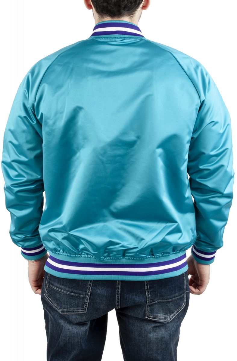 MITCHELL & NESS Lightweight Satin Jacket Charlotte Hornets  STJKMG18013-CHOBLCK - Karmaloop