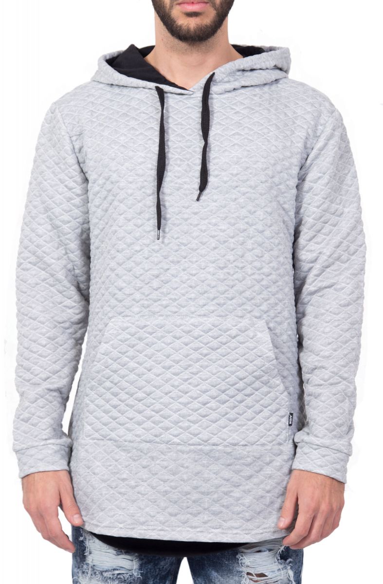 grey quilted hoodie