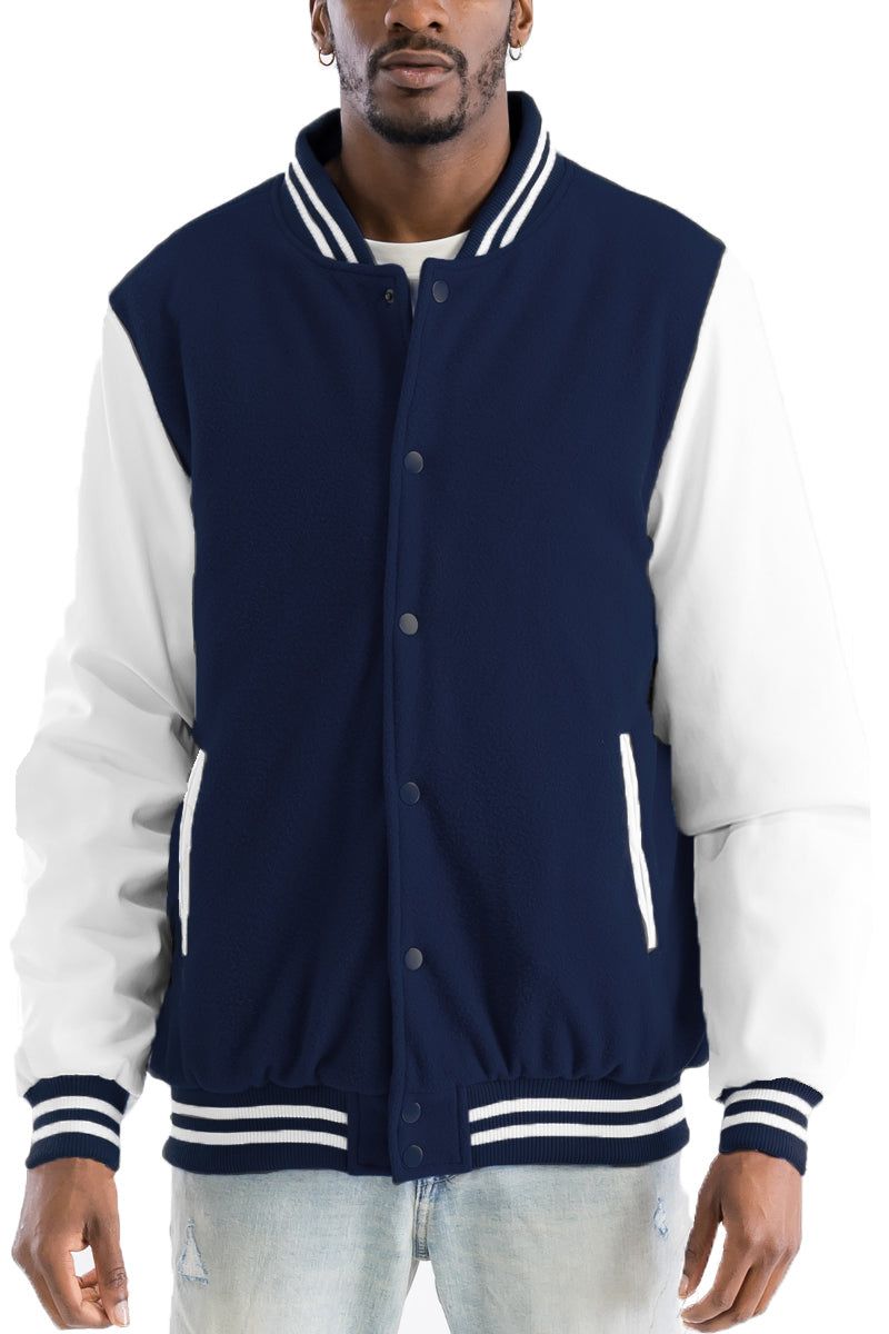 WEIV Melton Letterman Jacket BJ222-BURGUNDY - Karmaloop