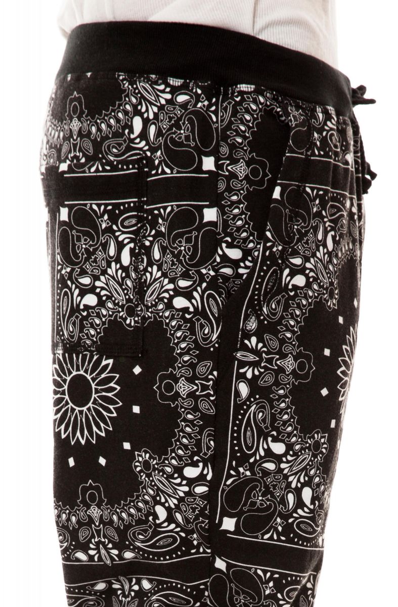 The Bandana Tapered Jogger Pants in Black