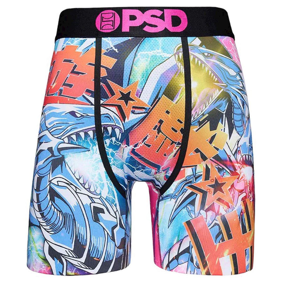 PSD Underwear Men's Boxer Briefs (Blue/Yu-Gi-Oh Hype/L), Blue/Yu-gi-oh  Hype, Large