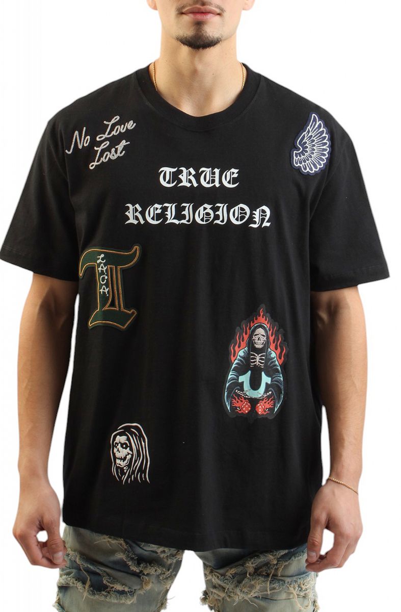 TRUE RELIGION Embroidered Patch Short Sleeve T-Shirt