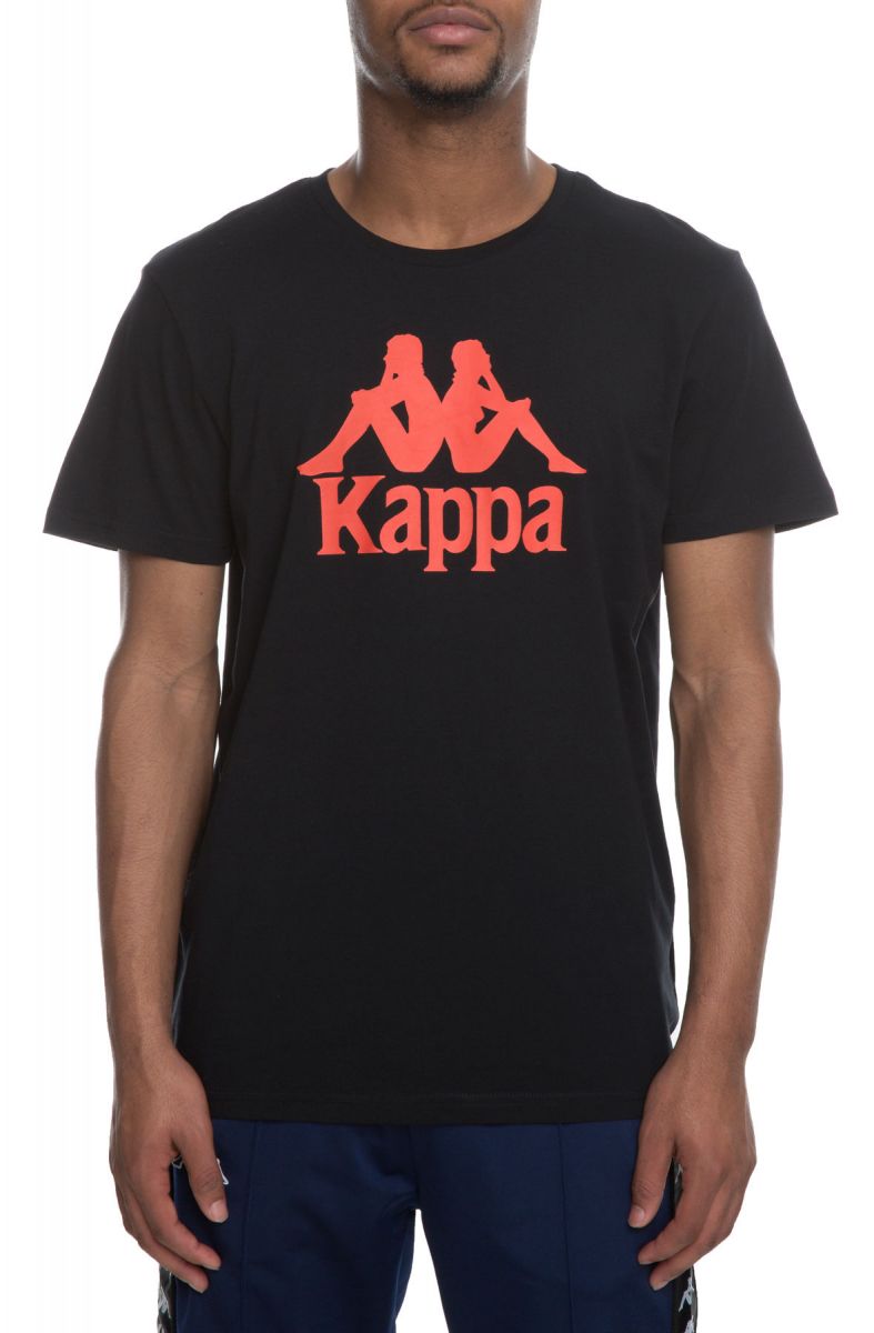 lager vindue Stat KAPPA The Authentic Estessi T-shirt in Black and Red Orange 303LRZ0-939-BRO  - Karmaloop