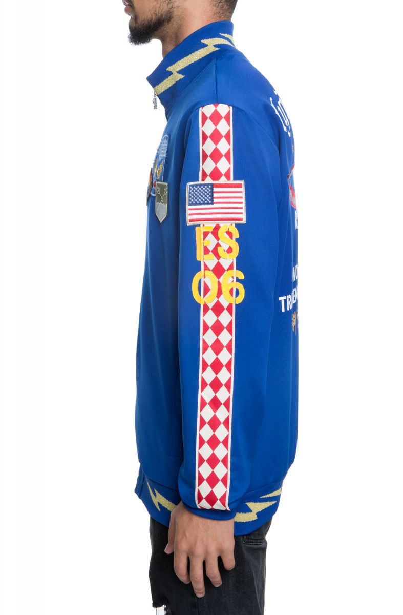 REASON The Flying Sharks Track Jacket in Royal F9-56-BLUE - Karmaloop