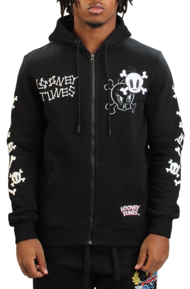 MAXIMA Looney Tunes Tweety Bones Zip Hoodie LT50947-BLK - Karmaloop