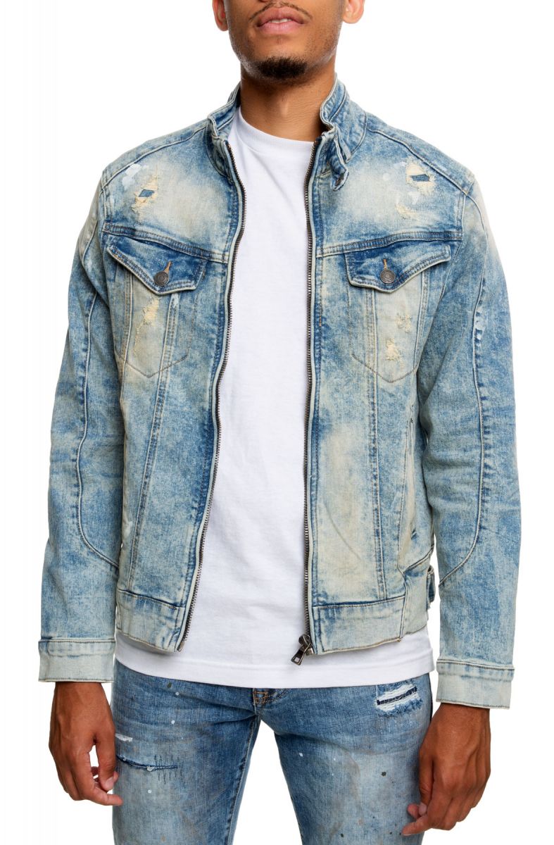 SMOKE RISE Zip Denim Jacket JJ9633 MB Karmaloop