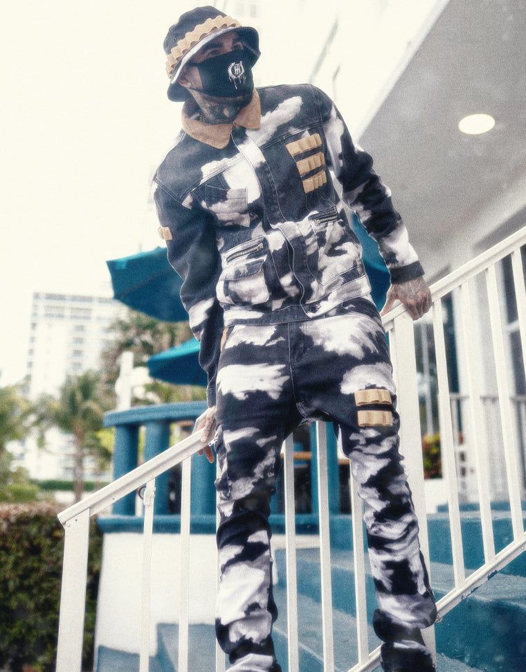 HIDEOUT + Rifle Cloud Bleached Denim Jeans HDTCLTHNG-EC181F-OVERCAST ...