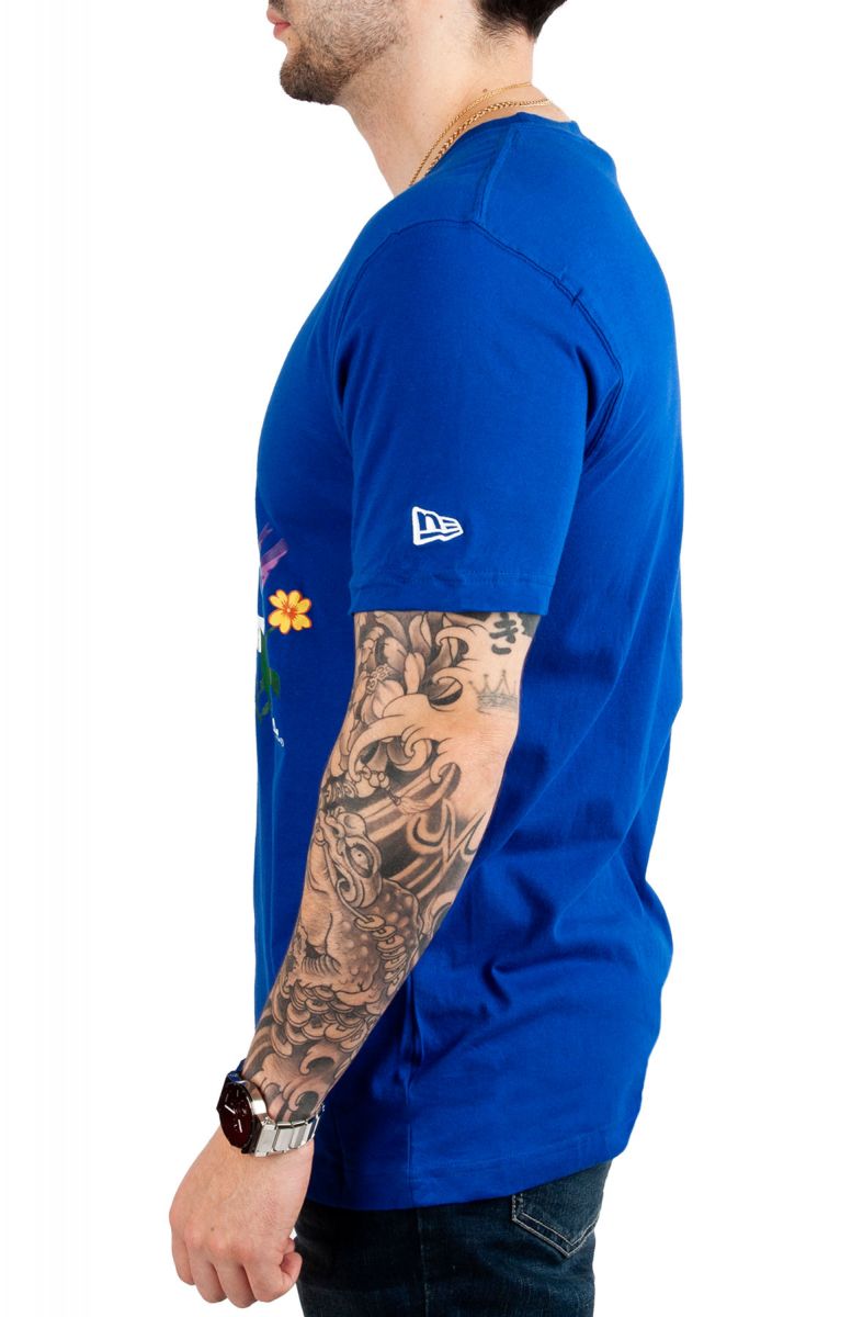 New Era Mens MLB Los Angeles Dodgers Blooming Crew Neck T-Shirt NE94011M-13090886 Royal Blue L