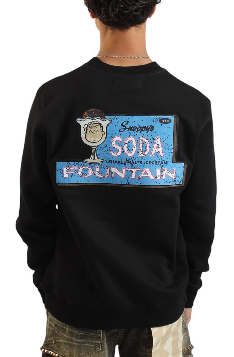 MAXIMA Snoopy Soda Fountain Crewneck PN50347-BLK - Karmaloop