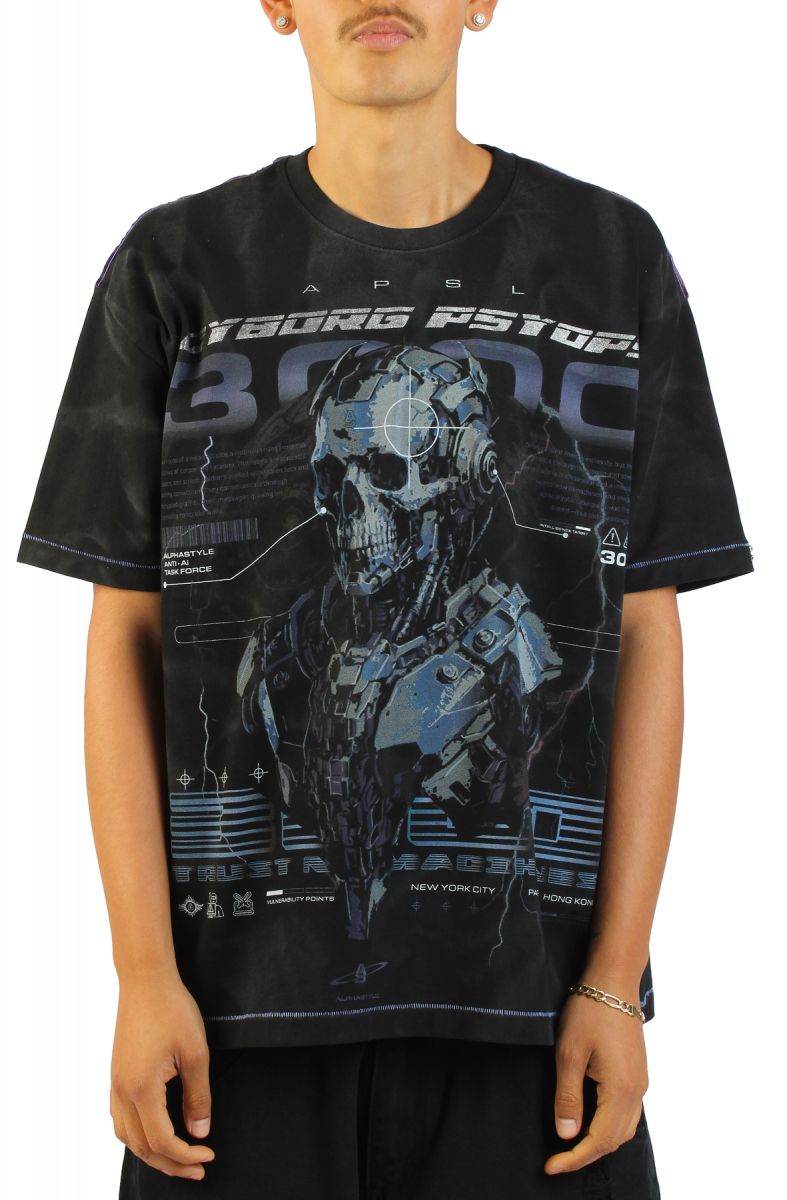 ALPHASTYLE Cyber Cop T-Shirt MBFV-2495BLK - Karmaloop