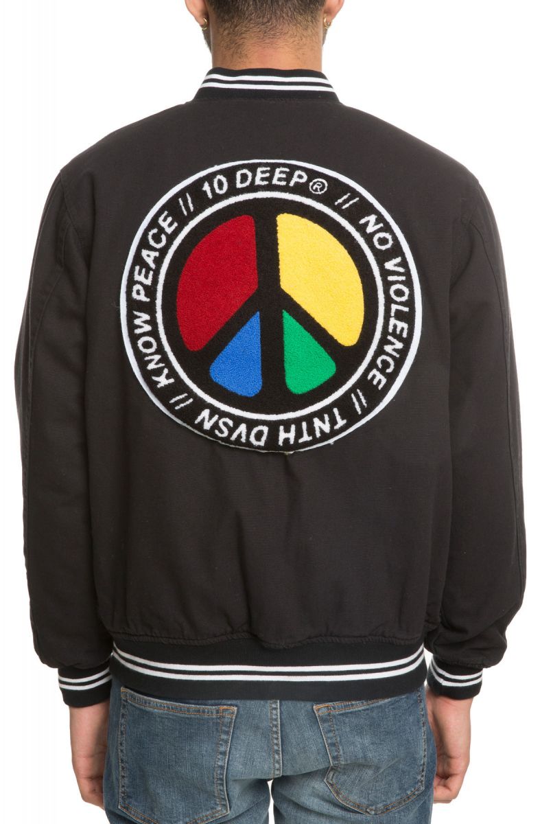 10 DEEP The 69 Varsity Jacket in Black 181TD0202-BLK - Karmaloop