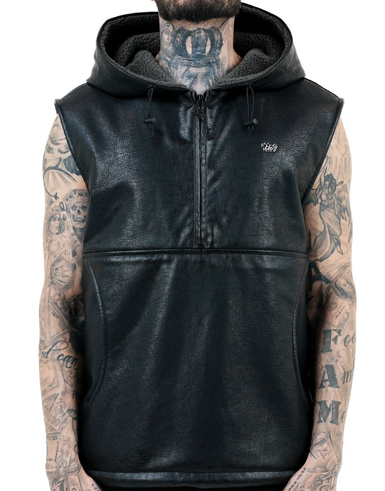 トップス FUGA Coating Bono Style Vest Hoodie 14th Addiction × If Six Was Nine × Japanese Brand Fuga Bono