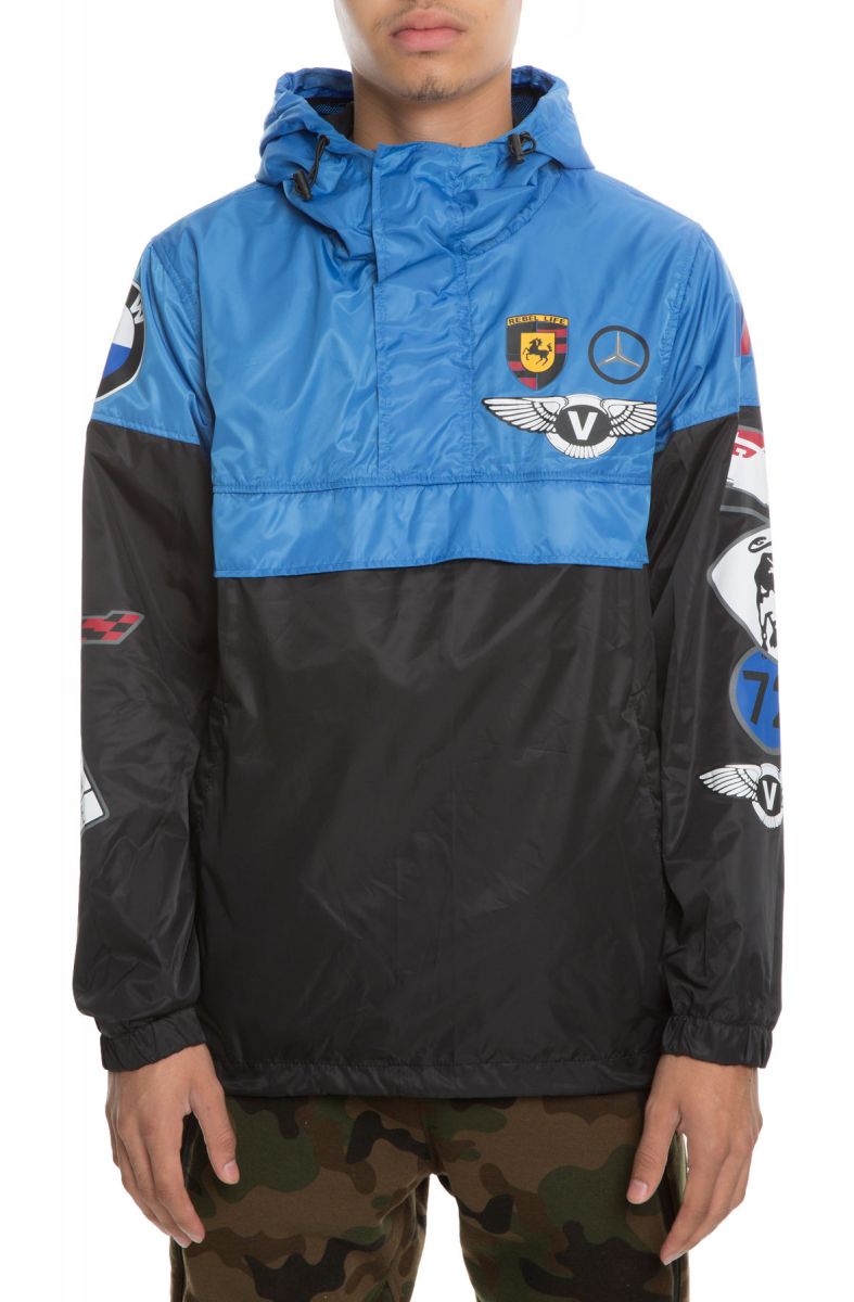 REBEL MINDS The Rebel Import Windbreaker Anorak in Blue 72304BLU PLNDR