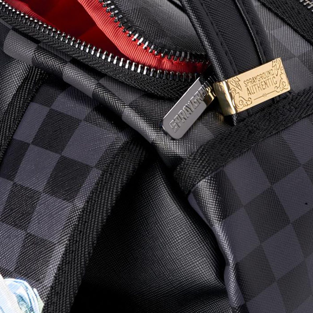 Sprayground Money Checkered Messenger Bag in Black