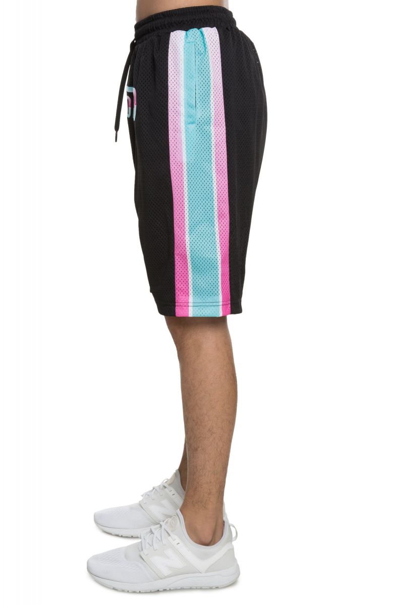 TRAPLORD The Retro Basketball Shorts in Black TL1810601BLK Karmaloop