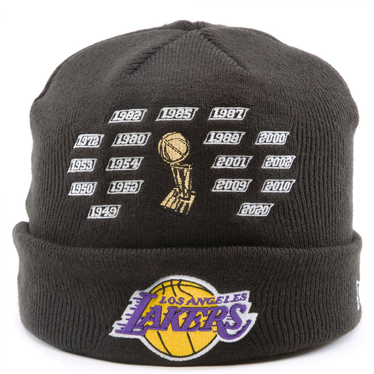 New Era NBA Los Angeles Lakers Champion Patch Knit Cuff Beanie 60185294, Black