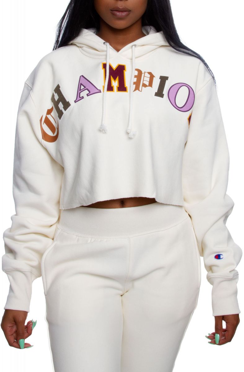 reverse weave cropped hoodie