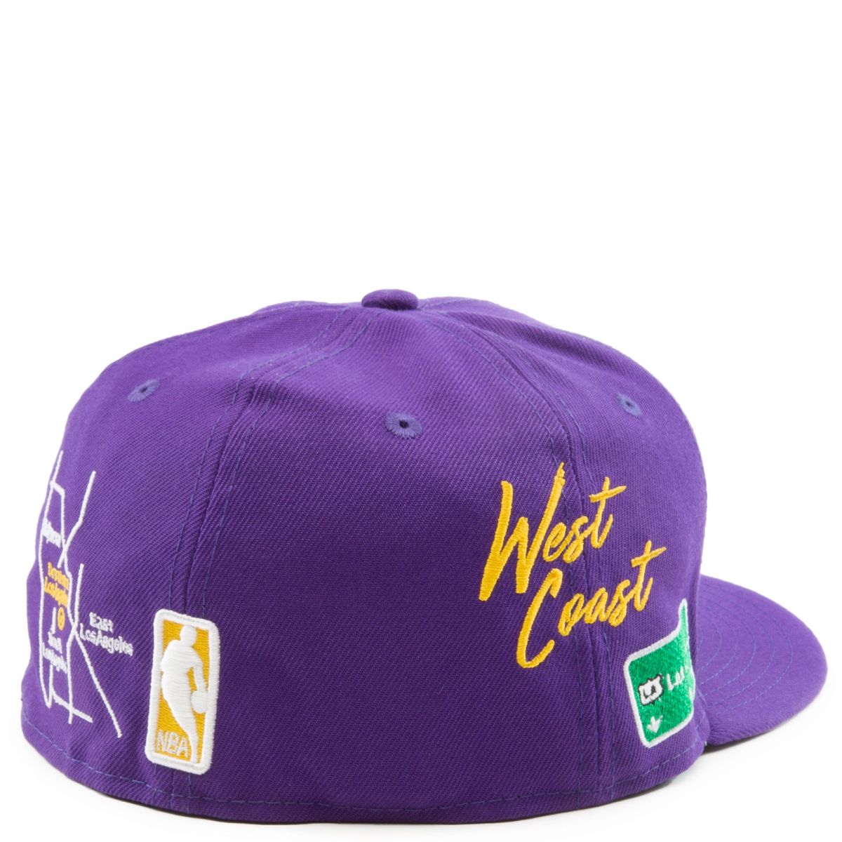 Men's New Era Purple Los Angeles Lakers City Cluster 59FIFTY Fitted Hat, Size: 7 3/8