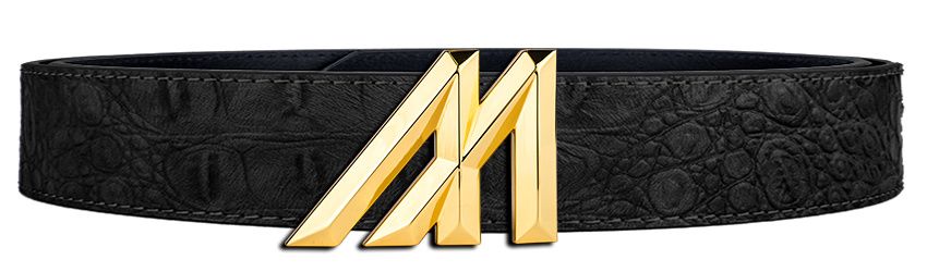 MINT Crocodile Belt MNT-764994-BLACK-GEMGOLD - Karmaloop