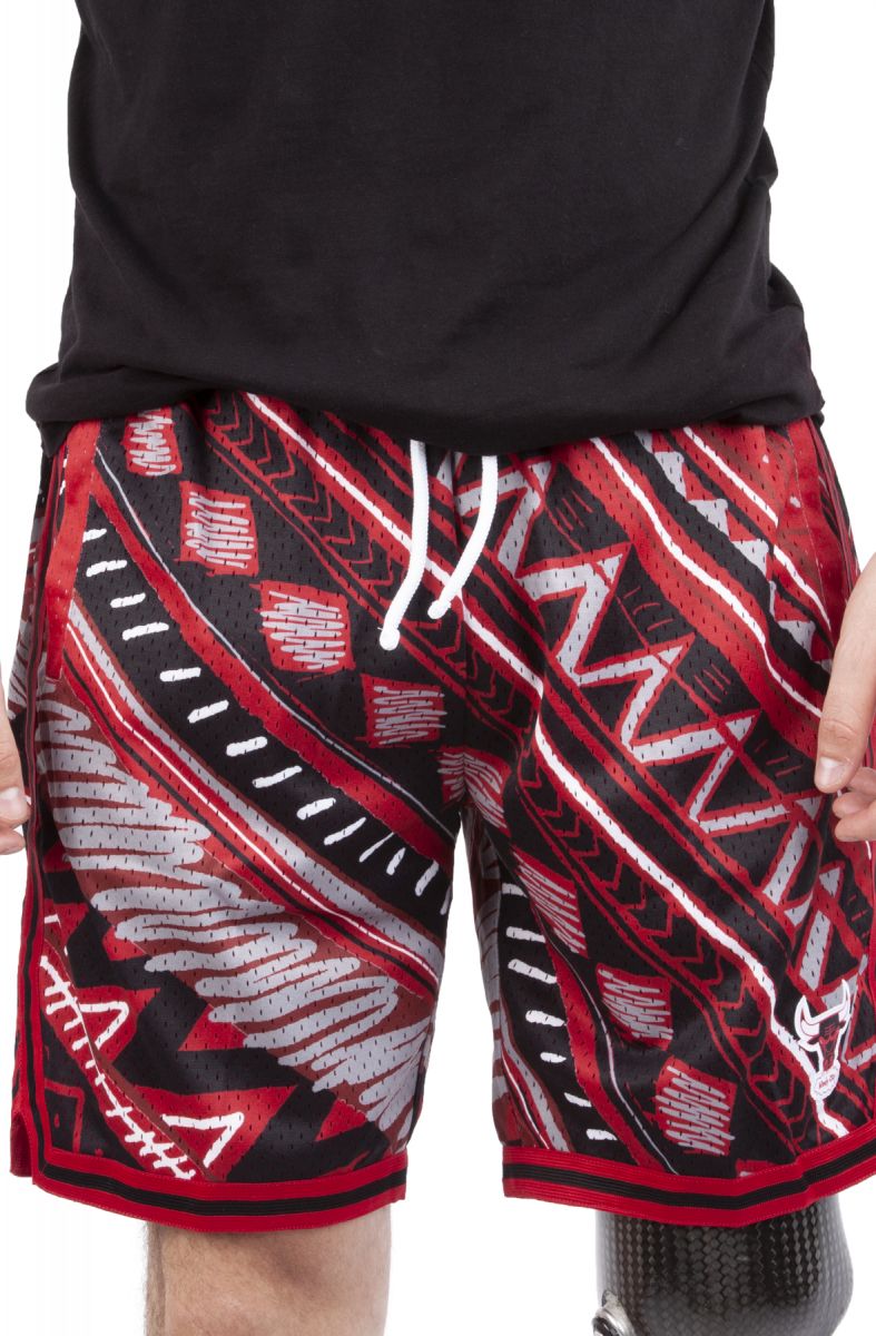 MITCHELL NESS Bulls Game Day Tribal Pattern Shorts PSHR4837
